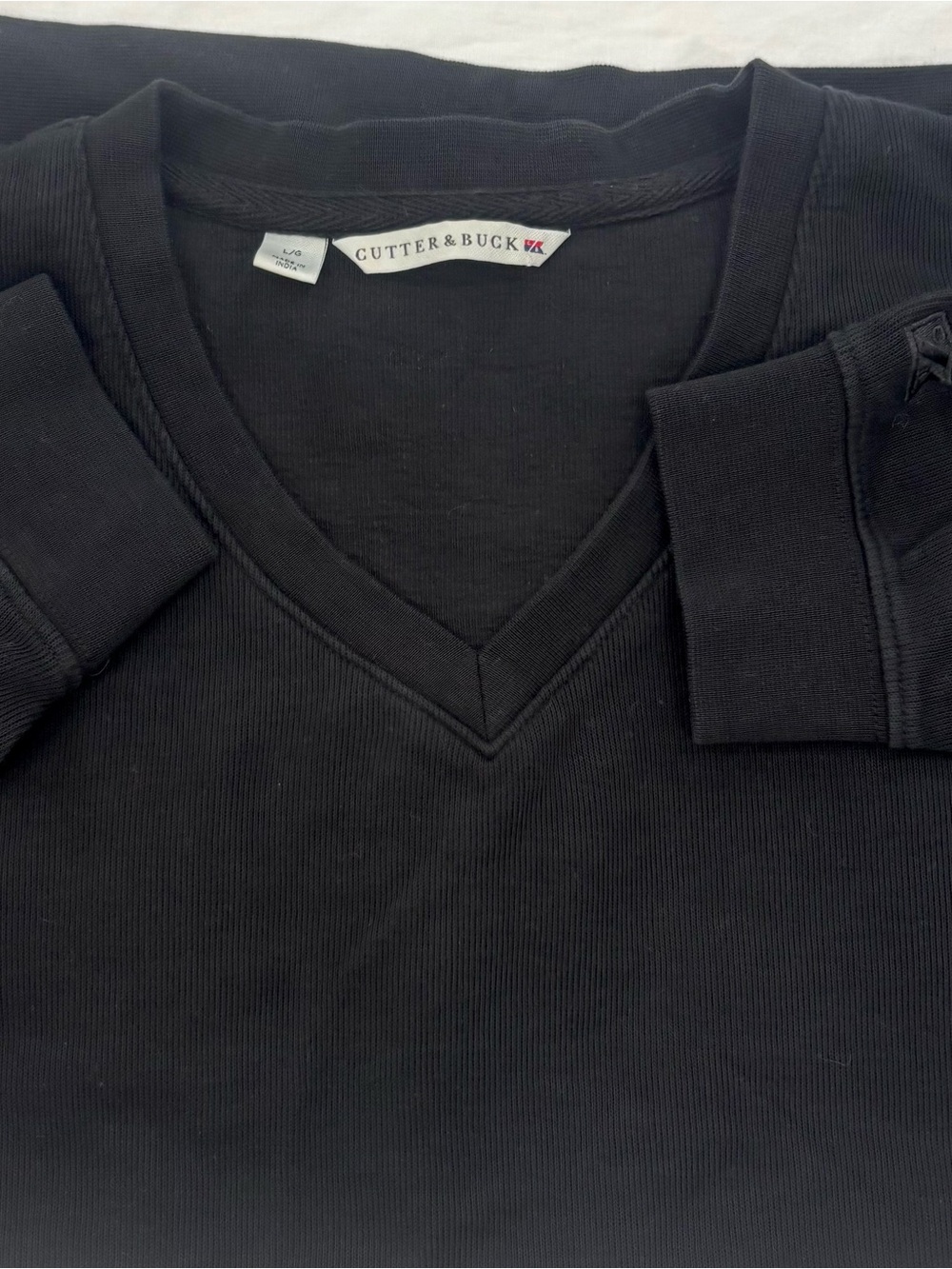 Cutter & Buck Men's Black V-Neck Pullover Sweater Large